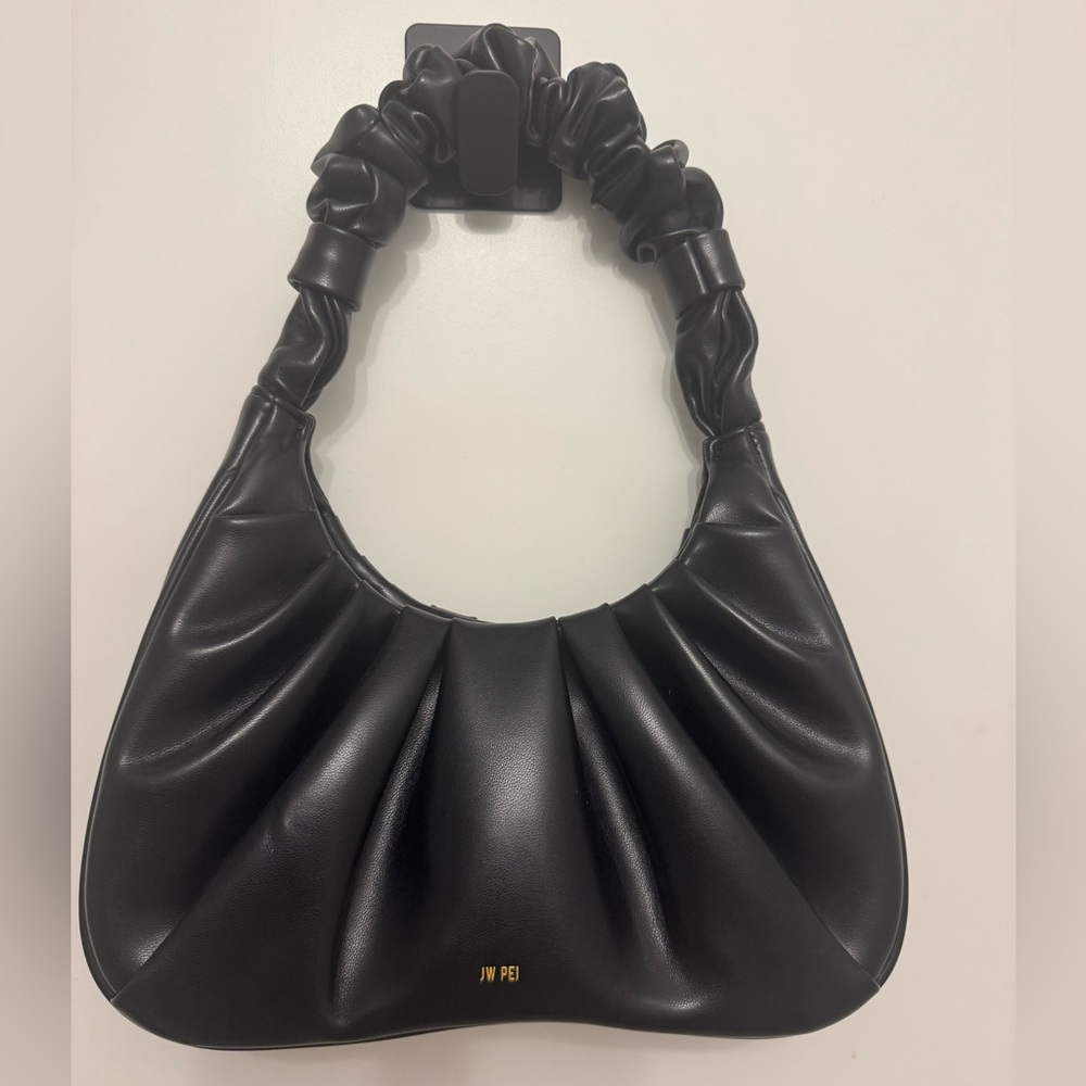JW PEI Black Ruched Shoulder Bag